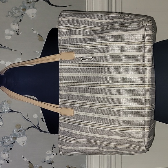 Coach Legacy Weekend Ticking Zippered Tote Bag - Picture 5 of 16